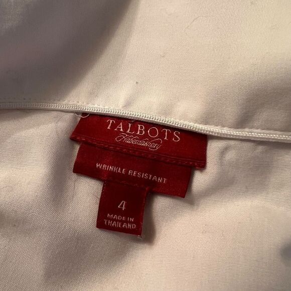 Talbots off white cotton blend button down shirt - Picture 3 of 7